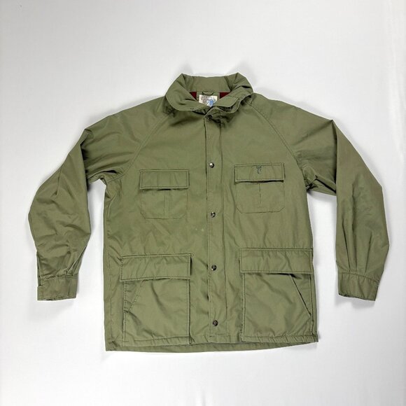 VTG Trophy Club Womens Hunting Jacket Green Sz XL Barn Flannel Lined Cargo Coat - Picture 1 of 11